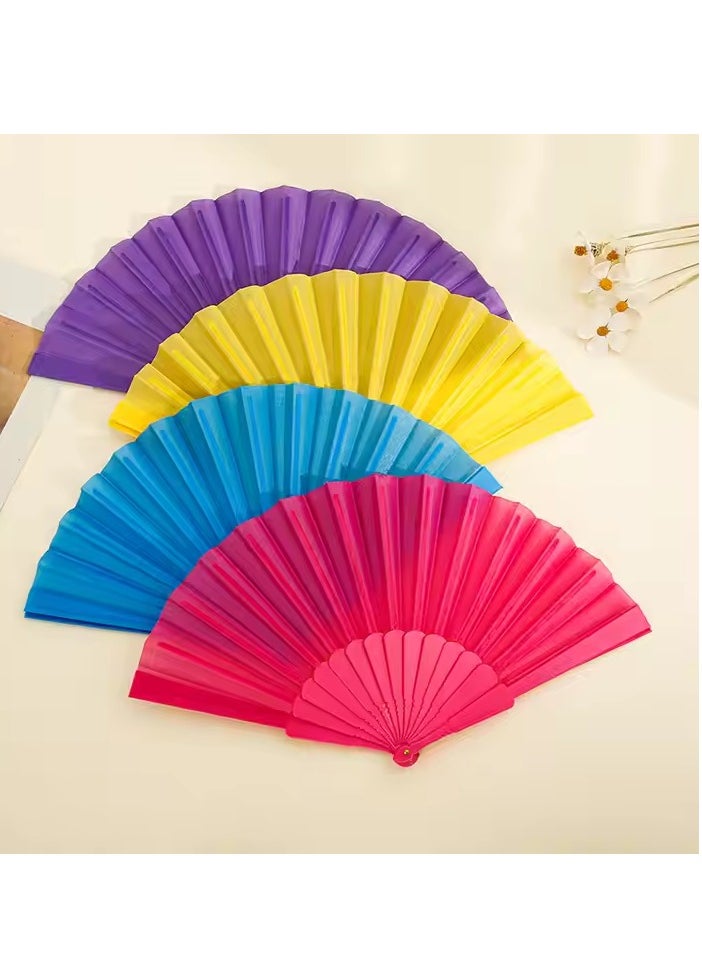 Generic Folding Fan, Handheld Fan with Plastic Frame - Purple  - Image 2