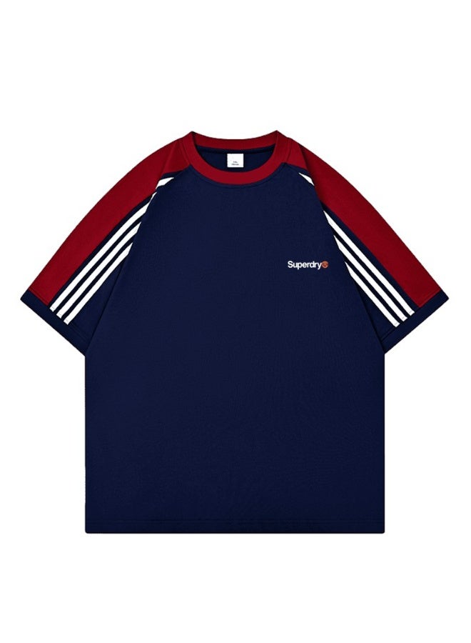 سوبر دراي Superdry street skateboard wind shoulder striped round neck T-shirt loose versatile short-sleeved shirt - Image 3