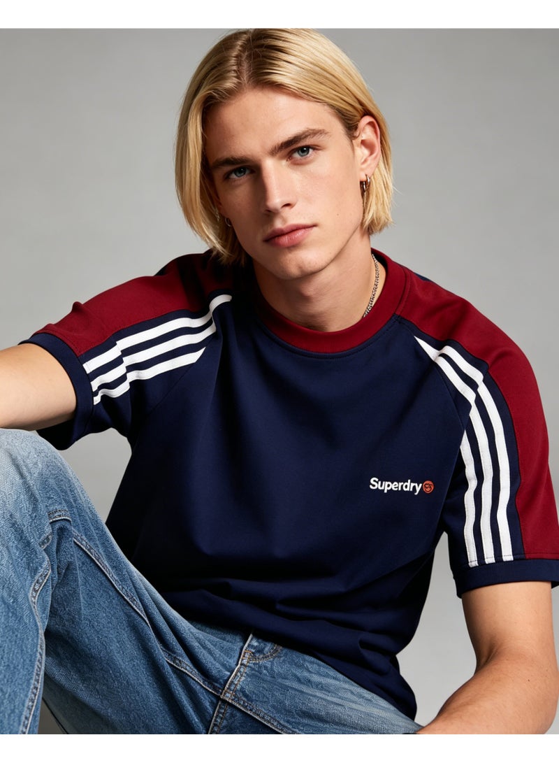 سوبر دراي Superdry street skateboard wind shoulder striped round neck T-shirt loose versatile short-sleeved shirt - Image 1