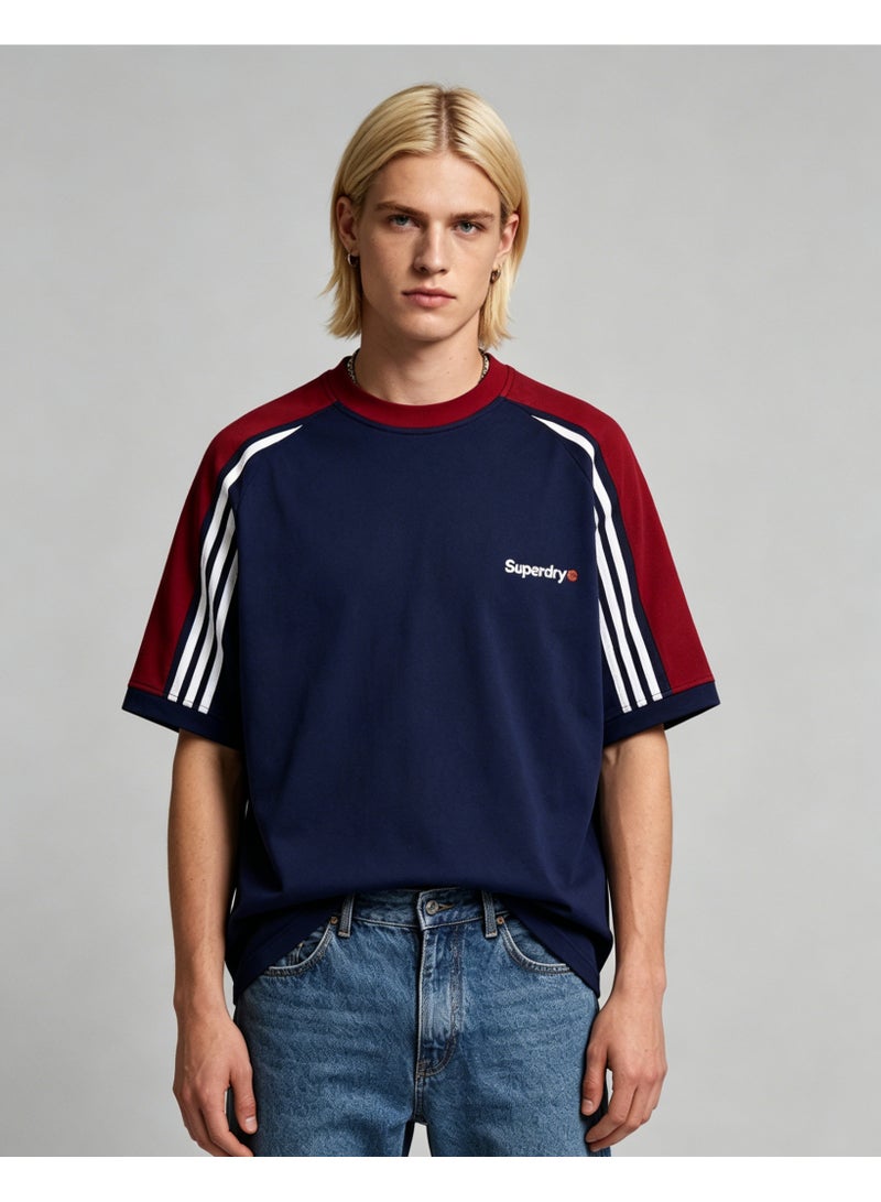 سوبر دراي Superdry street skateboard wind shoulder striped round neck T-shirt loose versatile short-sleeved shirt - Image 5