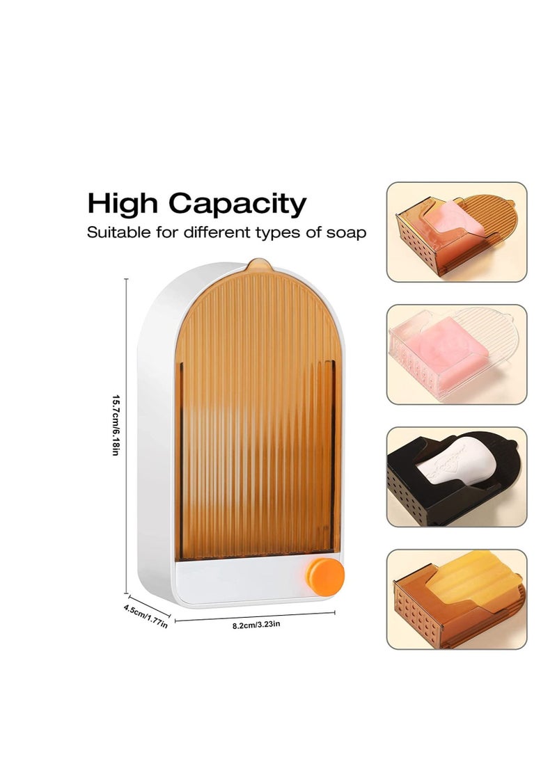 Y&D Soap Holder Wall Mounted 2 Pack, Drill Free Dish Self Draining, Anti Slip Saver Tray for Bathroom, Shower Caddy and Countertop - Image 3