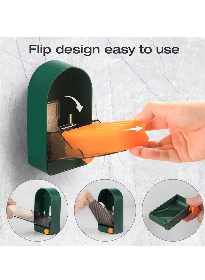 Y&D Soap Holder Wall Mounted 2 Pack, Drill Free Dish Self Draining, Anti Slip Saver Tray for Bathroom, Shower Caddy and Countertop - Image 4