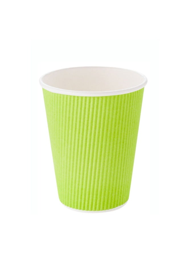 Restaurantware Restaurantware 12 Ounce Ripple Wall Disposable Coffee Cups, 500 Insulated Green Paper Tumblers with Rolled Rim Design, Lids Sold Separately for Hot Drinks like Tea, Hot Chocolate and More  - Image 1
