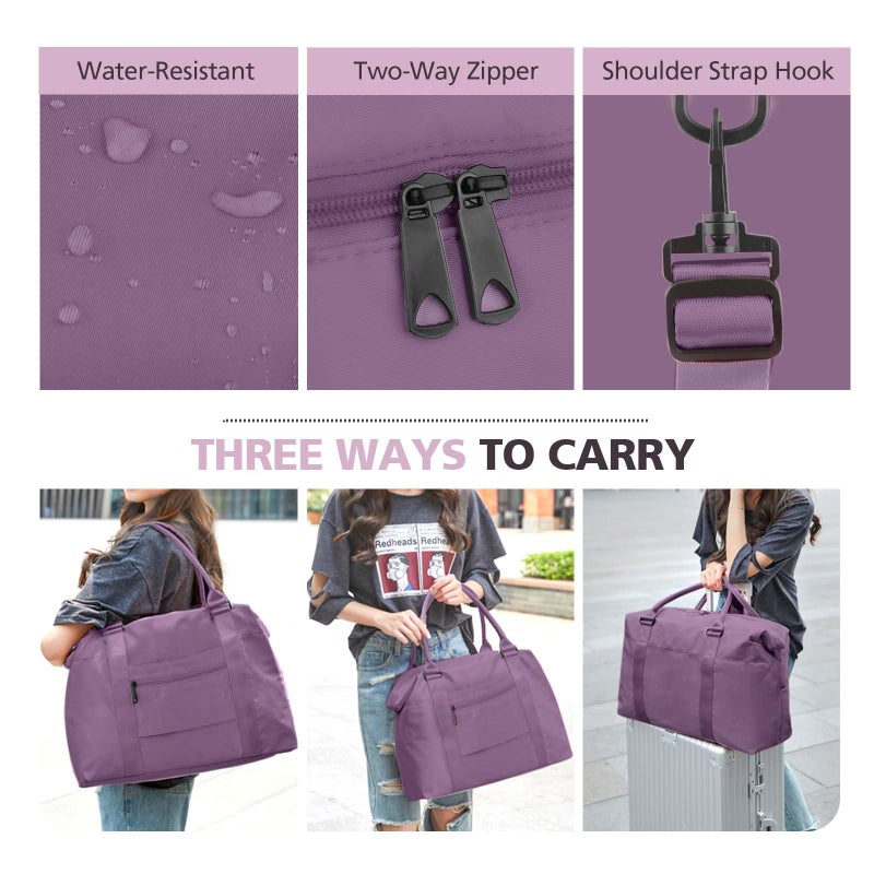 TOPBAG Travel Duffle Bag, Waterproof Weekender Bag Carry On Tote Bags for Women, Travel Essentials Sport Gym Bag for Men, Hospital Bag for Labor and Delivery, Overnight Bag Luggage Bag with Trolley Sleeve - Image 5