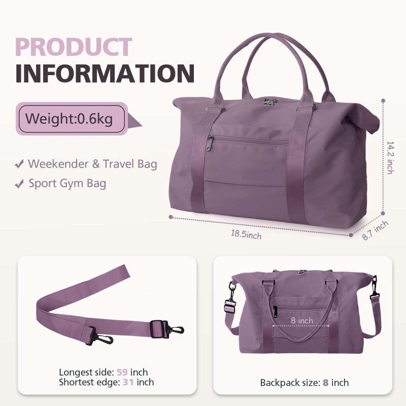 TOPBAG Travel Duffle Bag, Waterproof Weekender Bag Carry On Tote Bags for Women, Travel Essentials Sport Gym Bag for Men, Hospital Bag for Labor and Delivery, Overnight Bag Luggage Bag with Trolley Sleeve - Image 4