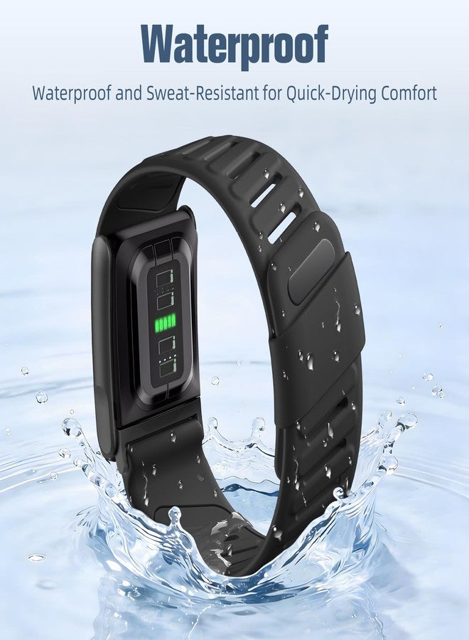 Getino Sport Band Compatible with Whoop 5.0 Bands One, Peak and Life/MG, Breathable Waterproof Silicone Adjustable Replacement Accessories Strap for Whoop Band 5.0 Fitness Activity Tracker, Black - Image 2