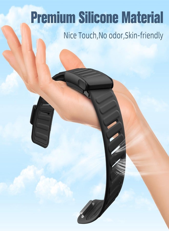 Getino Sport Band Compatible with Whoop 5.0 Bands One, Peak and Life/MG, Breathable Waterproof Silicone Adjustable Replacement Accessories Strap for Whoop Band 5.0 Fitness Activity Tracker, Black - Image 3