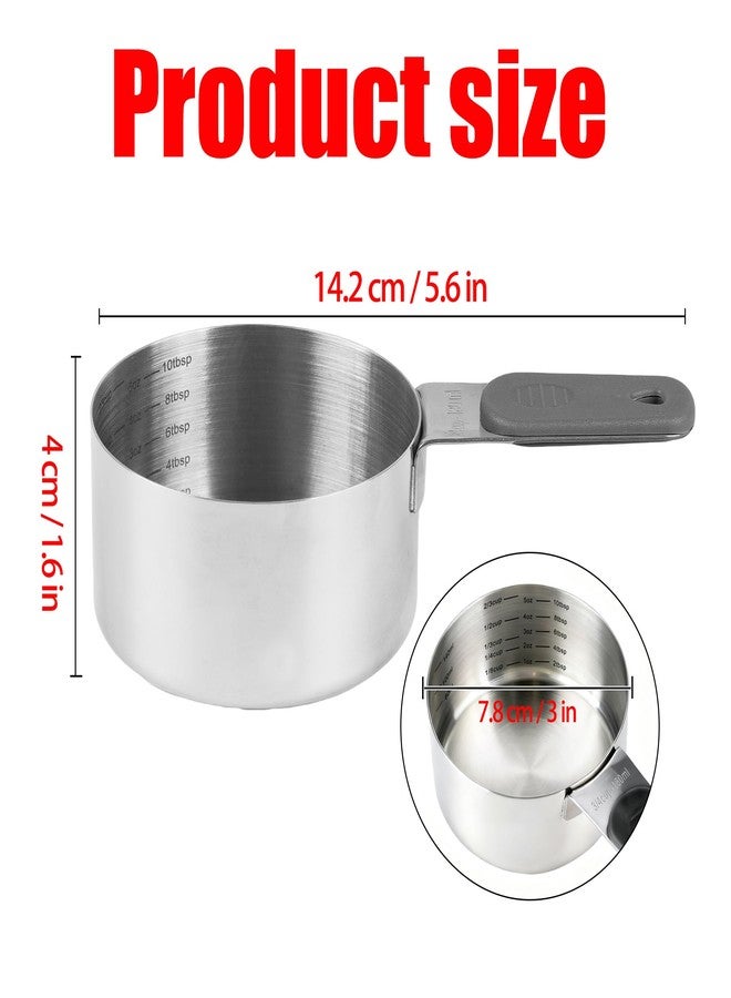 DOTINGHUX 3/4 Cup(180ml) Stainless Steel Measuring Cup with Magnetic Handle and Inner Measuring Marks-1 PCS - Image 2