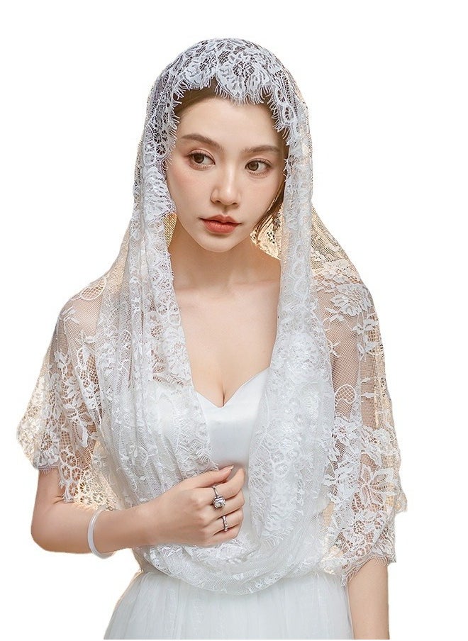 Generic New Women's Lace Pullover Lace Headscarf Muslim Headwear Short And Medium Length Headband  - Image 1