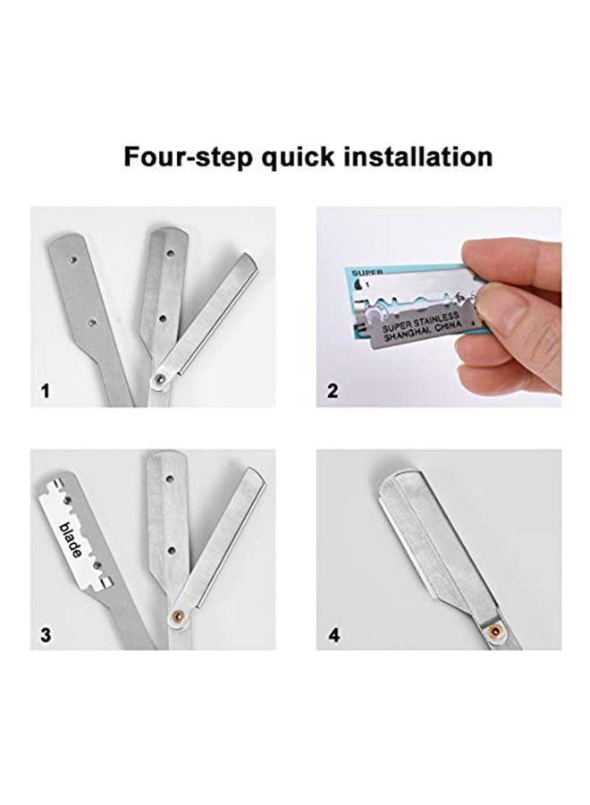 Generic Manual Straight Razor, Haircut Shaver, Special Shaving for Head Eyebrow, Perfect for Barbers and Personal Use (silver)  - Image 5