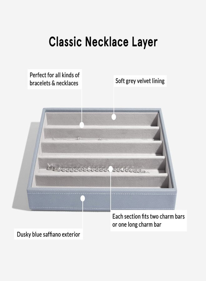 Stackers Necklaces Layer Medium | Jewellery Storage Organiser Box for Women - Dusky Blue - Image 3