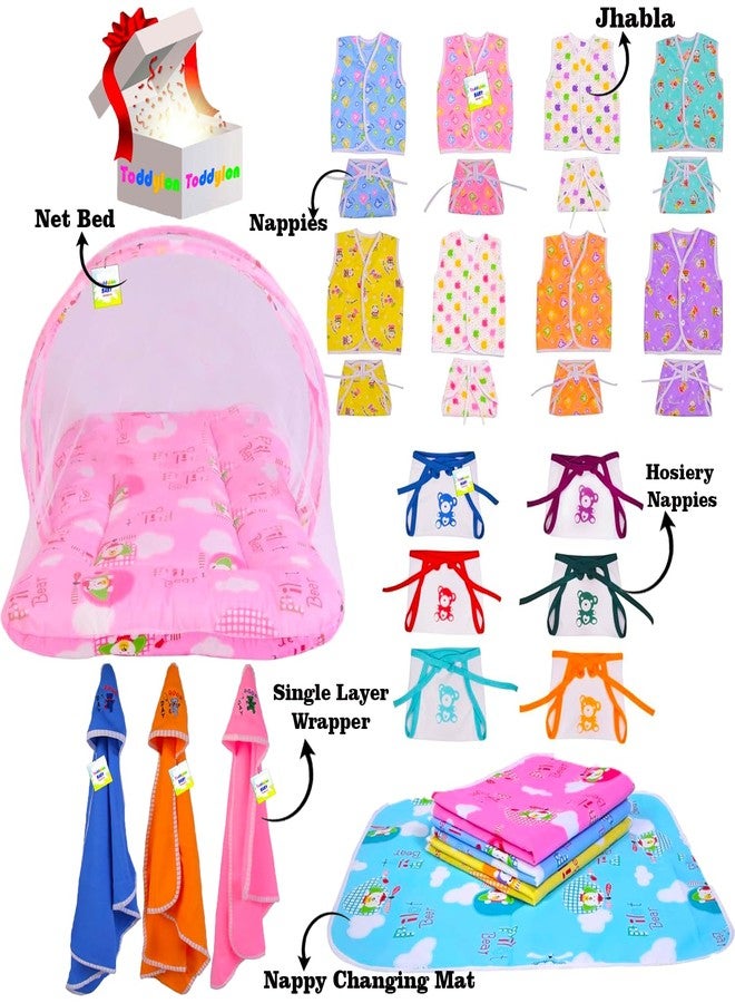 Toddylon 30 in 1 New Born Baby Products All Gift Pack | Baby Bedding Set | Baby Clothes | Essentials Items | Combo Set |New Born Boys Girls | Baby Bed (Multicolor, 0-6 Months) - Image 2