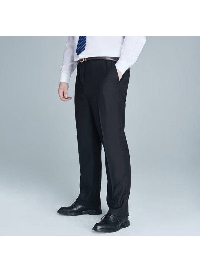 Ayoupang Ayoo Plus Size Formal Dress Pants For Men, Business Casual Solid Color Trousers, Loose Straight-leg Work Pants For Office Wear - Image 2