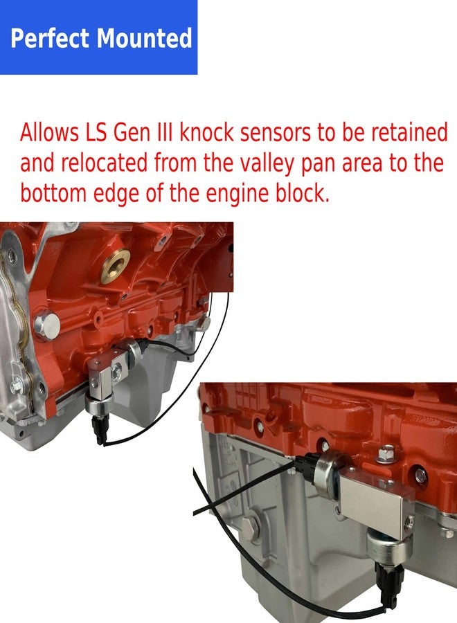 jasperautopart 2Pcs Knock Sensor Relocation Bracket Kit for 1997-2007 GM Gen III LS V8 Engines LS1 LM7 LR4 LQ4 LS6 L59 LQ9 LM4 L33 - Image 2