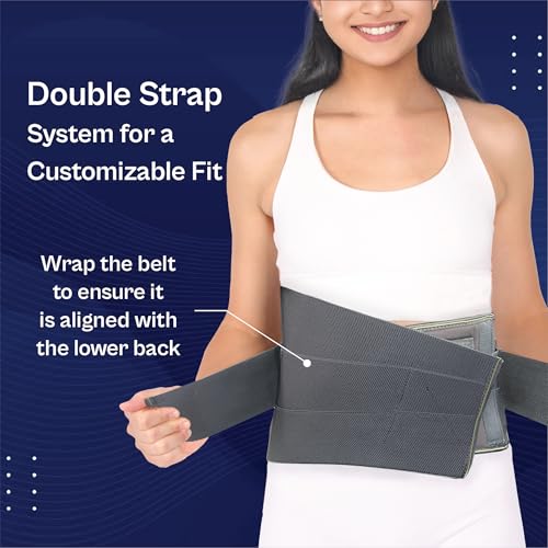 TATA 1MG Lumbar Sacral Belt For Back Sprains, Strains, & Muscle Spasms, Unisex With 5 Flexible Splints for Lower Back Support, XL,Pack Of 1 - Image 5