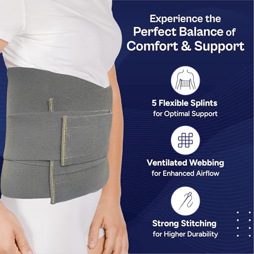 TATA 1MG Lumbar Sacral Belt For Back Sprains, Strains, & Muscle Spasms, Unisex With 5 Flexible Splints for Lower Back Support, XL,Pack Of 1 - Image 4