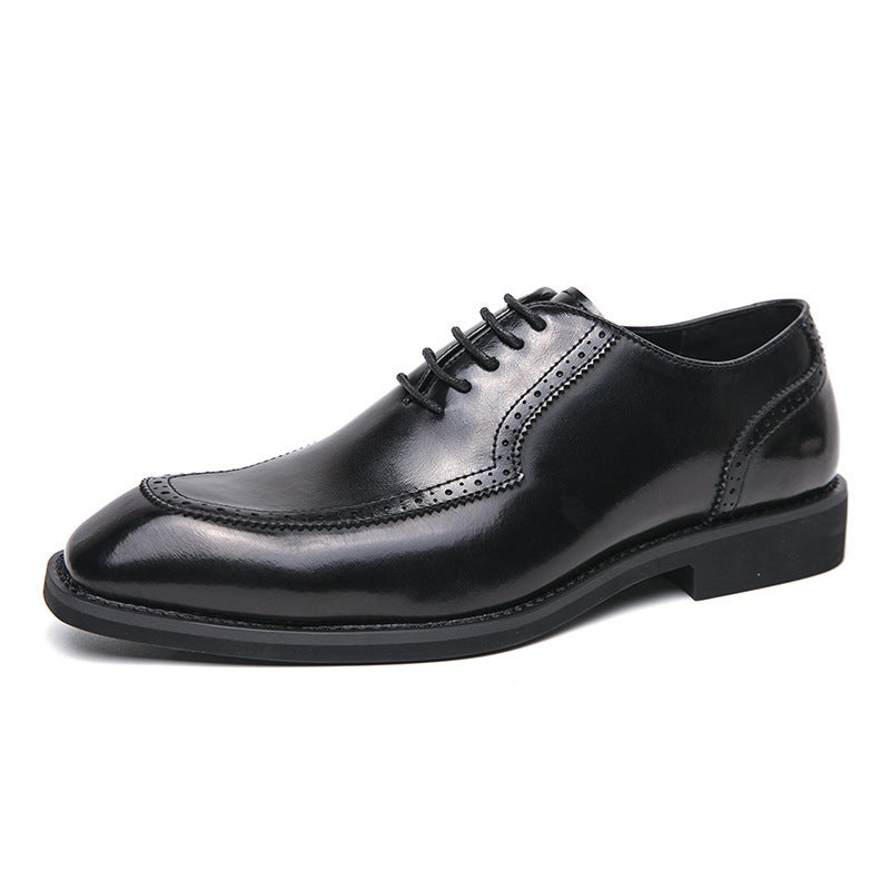 Plus Size British-Style Pointed Leather Shoes 2024 New Business Dress Wedding Groom Shoes Casual Men'S Shoes - Image 1