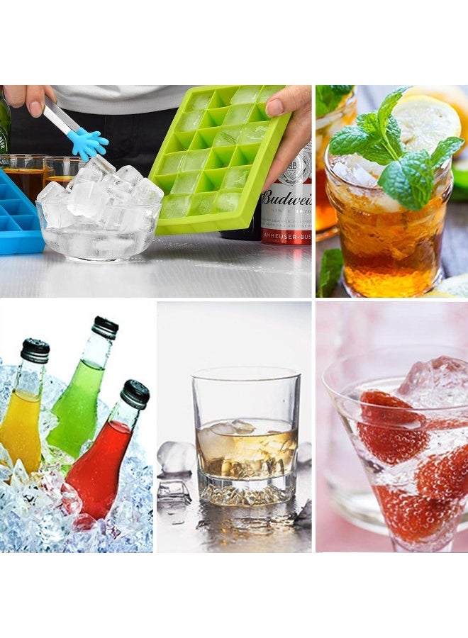 MOMENT 2 Pack Ice Cube Trays, Silicone Ice Tray with Removable Lid Easy-Release Flexible Ice Cube Molds 24 Cubes per Tray for Cocktail, Whiskey, Baby Food, Chocolate, BPA Free. Mix color - Image 3