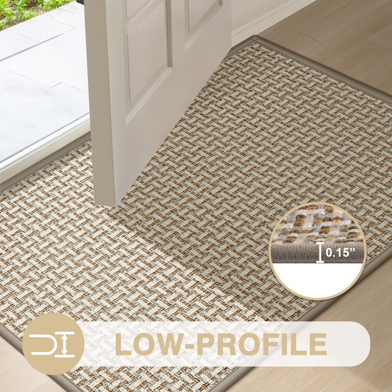 LEKEEPGO Door Mat Indoor Entrance 17"x29", Absorbent Indoor Door Mat, Non Slip Rubber Backing Inside Door Mats, Washable Floor Mat, Low-Profile Doormat for Front Door, Entryway, Entrance, Grey - Image 4