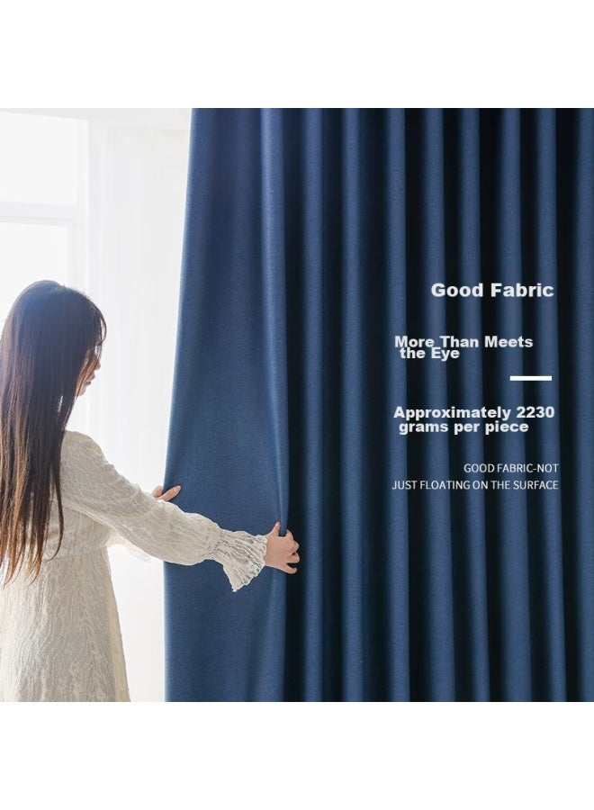 JD.com Jd Jingzao Double-sided Deep Blue Curtains, 99% Blackout Sunshade Curtains, Finished Bedroom Hook-style, Width 2 * Height 2.7 Meters - Image 3