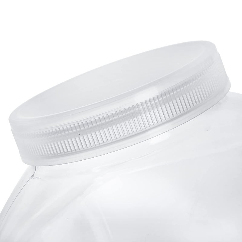 ZOOFOX 2 Pack Clear Plastic Jars, 1.5 Gallon Square Storage Containers with Screw-On Lids, Refillable Empty Jars for Kitchen & Household Storage of Dry Goods, Peanut, Candy, Airtight - Image 3