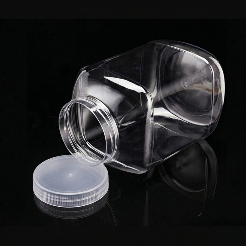 ZOOFOX 2 Pack Clear Plastic Jars, 1.5 Gallon Square Storage Containers with Screw-On Lids, Refillable Empty Jars for Kitchen & Household Storage of Dry Goods, Peanut, Candy, Airtight - Image 5