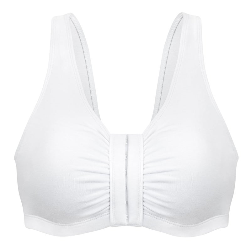 Bestform 5006014 Comfortable Unlined Wireless Cotton Stretch Sports Bra with Front Closure - Image 2