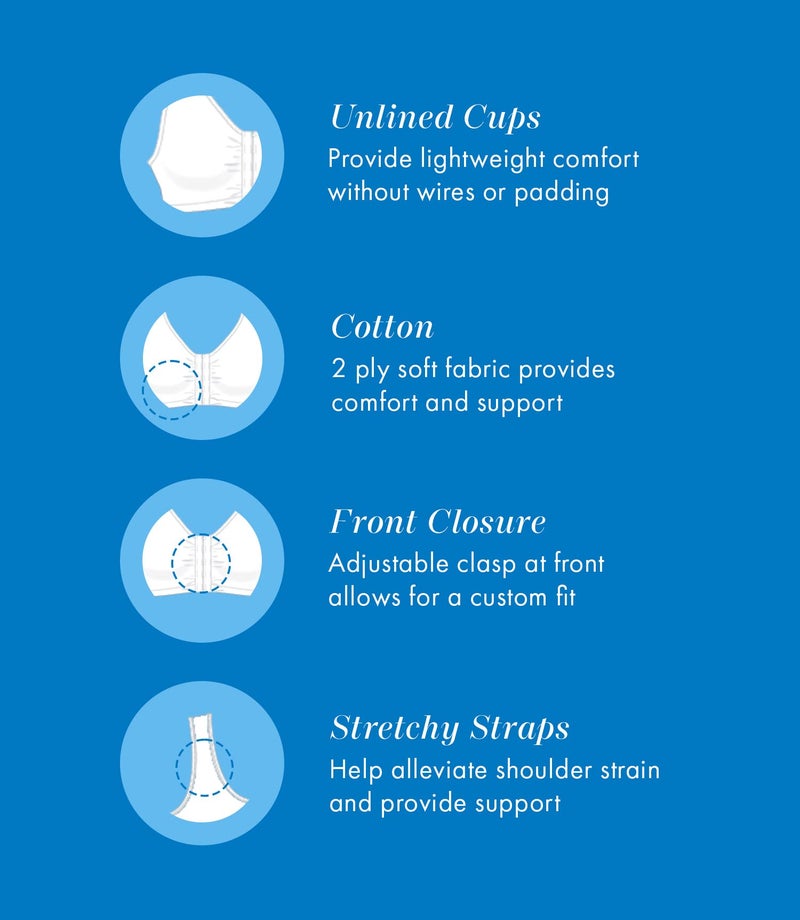 Bestform 5006014 Comfortable Unlined Wireless Cotton Stretch Sports Bra with Front Closure - Image 4