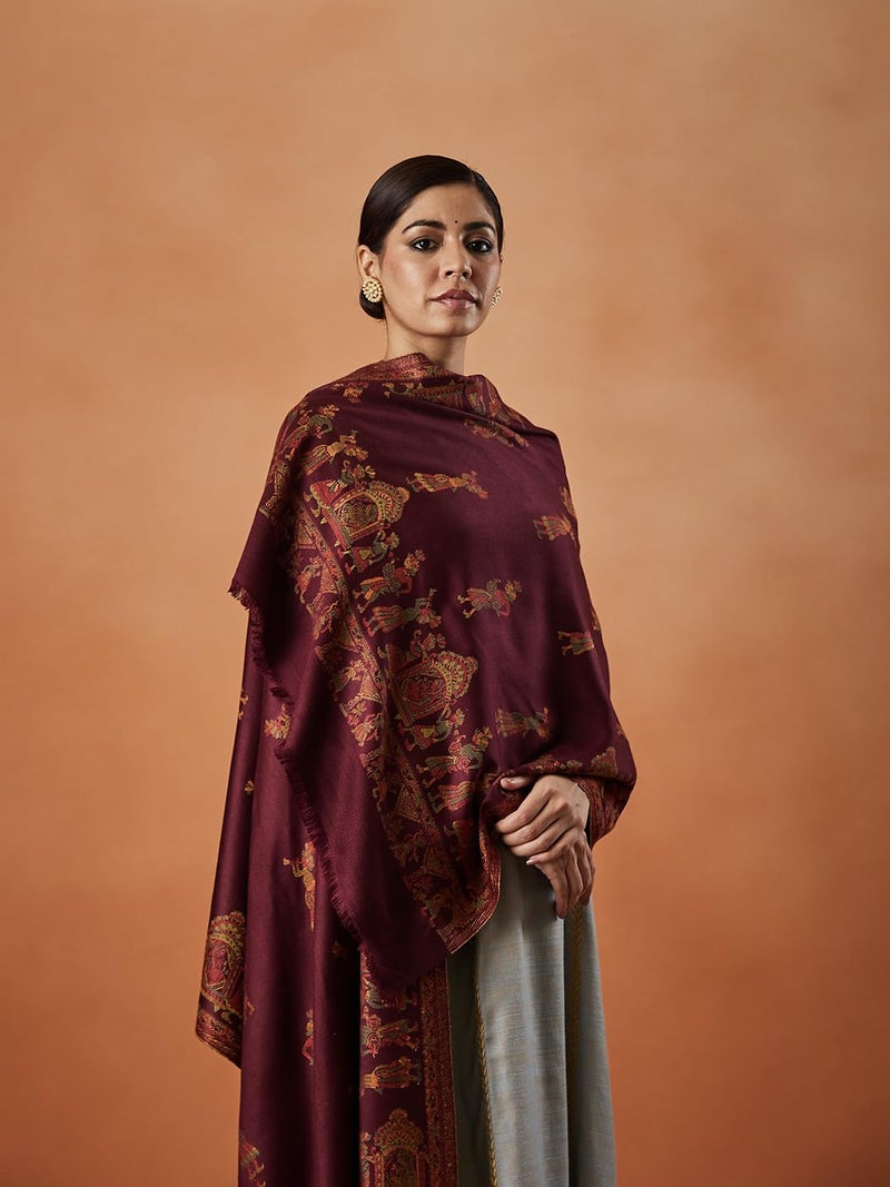 Pashmoda Women Pari mahal Kaani Wool Blend Stole (Size : 71X203 CM) - Image 2