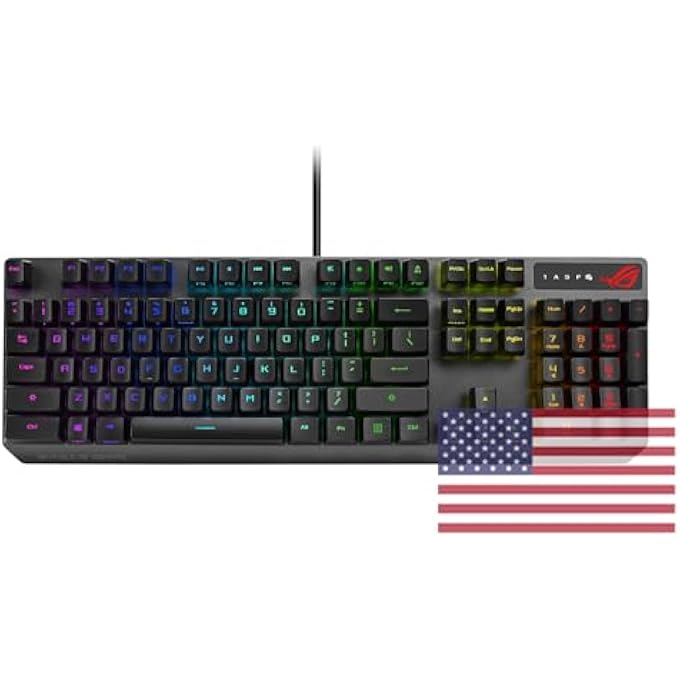 ROG MECHANICAL GAMING KEYBOARD - ROG STRIX SCOPE RX | RED OPTICAL SWITCHES USB 2.0 PASSTHROUGH 2X WIDER CTRL KEY FOR GREATER FPS PRECISION AURA SYNC, ARMOURY CRATE RGB LIGHTING - Image 1