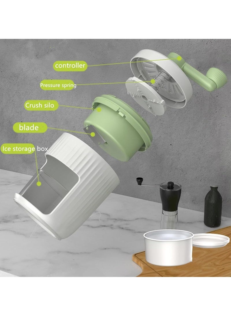 بيوينتي محمولات يدوية لكسارة الجليد الدوارة، محمصة ثلج صغيرة منزلية، آلة صنع الثلج المخروطي، آلة صنع الثلج المخروطي المشغولة باليد من أجل المنزل - Image 3