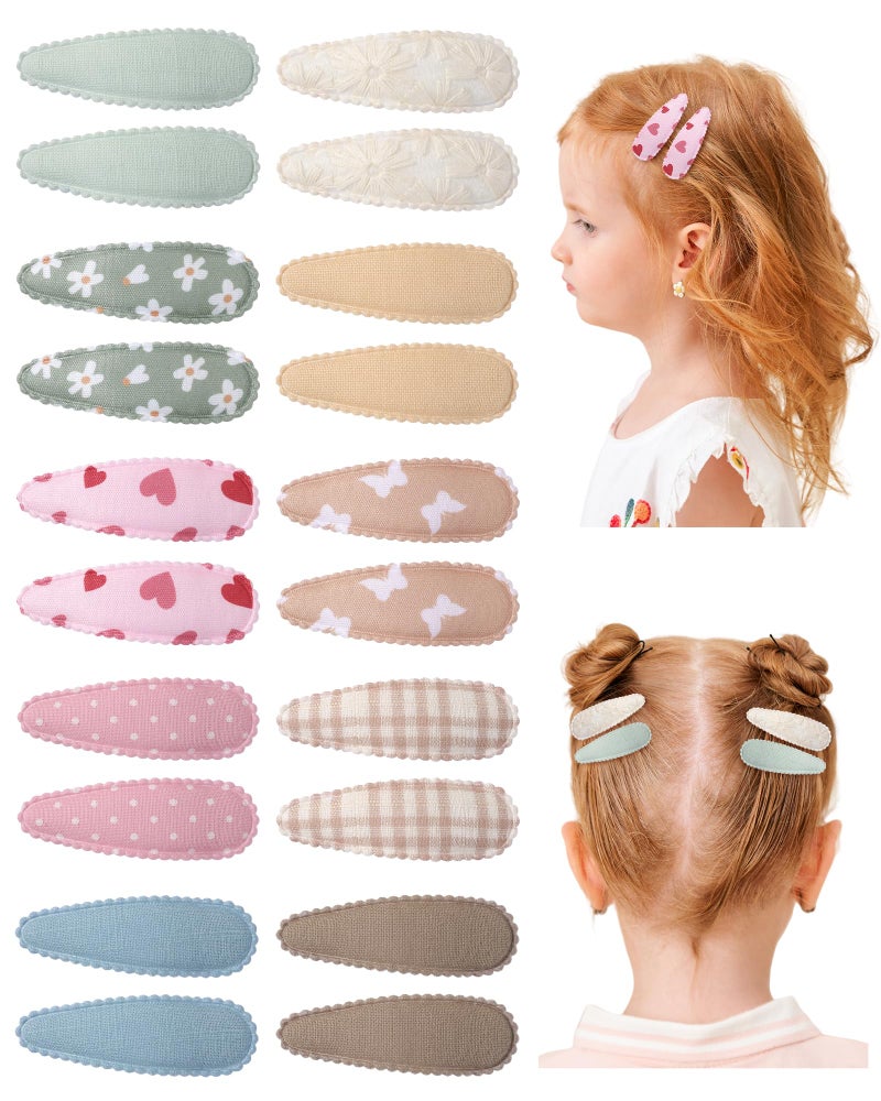 doboi 20Pcs Toddler Hair Clips Hair Barrettes Baby Girls Hair Bows Clips Floral Print Non Slip Snap Hairpins Flower Hair Clips for Girls Kids Toddler Hair Accessories - Image 1