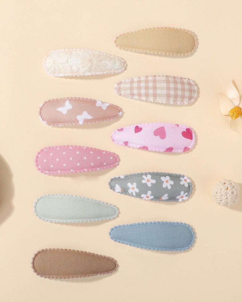doboi 20Pcs Toddler Hair Clips Hair Barrettes Baby Girls Hair Bows Clips Floral Print Non Slip Snap Hairpins Flower Hair Clips for Girls Kids Toddler Hair Accessories - Image 5