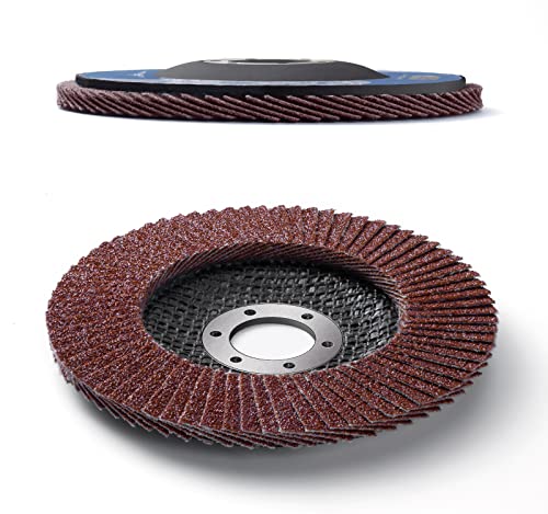 MIDO PROFESSIONAL ABRASIVE Flap Disc 4 1/2 inch 20 Pack for Angle Grinder Sanding Disc Assorted Grit 40 60 80 120 Aluminum Oxide Sanding Grinding Wheels 4.5 x 7/8 Inch Flat Type #27 - Image 4