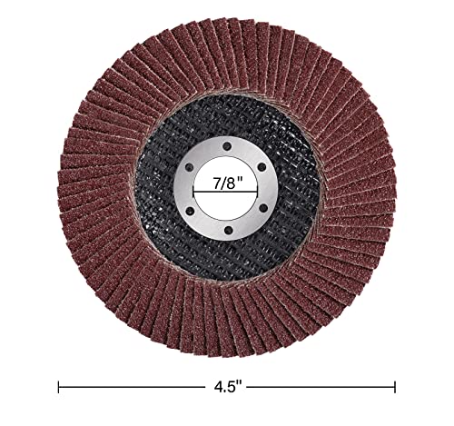 MIDO PROFESSIONAL ABRASIVE Flap Disc 4 1/2 inch 20 Pack for Angle Grinder Sanding Disc Assorted Grit 40 60 80 120 Aluminum Oxide Sanding Grinding Wheels 4.5 x 7/8 Inch Flat Type #27 - Image 2