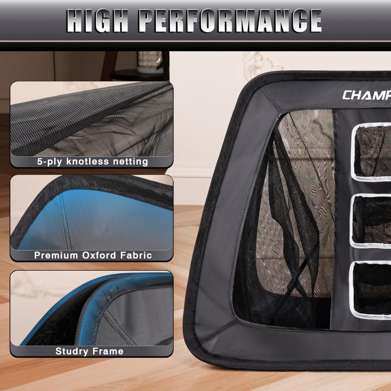 CHAMPKEY Double -Sided Golf Chipping Net with Mat and 12 Foam Balls - Professional Golf Practice Net Ideal for Indoor and Outdoor Training - Image 2