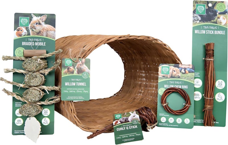 Small Pet Select Tiny Paws Willow Play Pack, for Guinea Pig, Rabbit, Bunny, Toys, Hideout Tunnel, Cage Accessories - Image 1