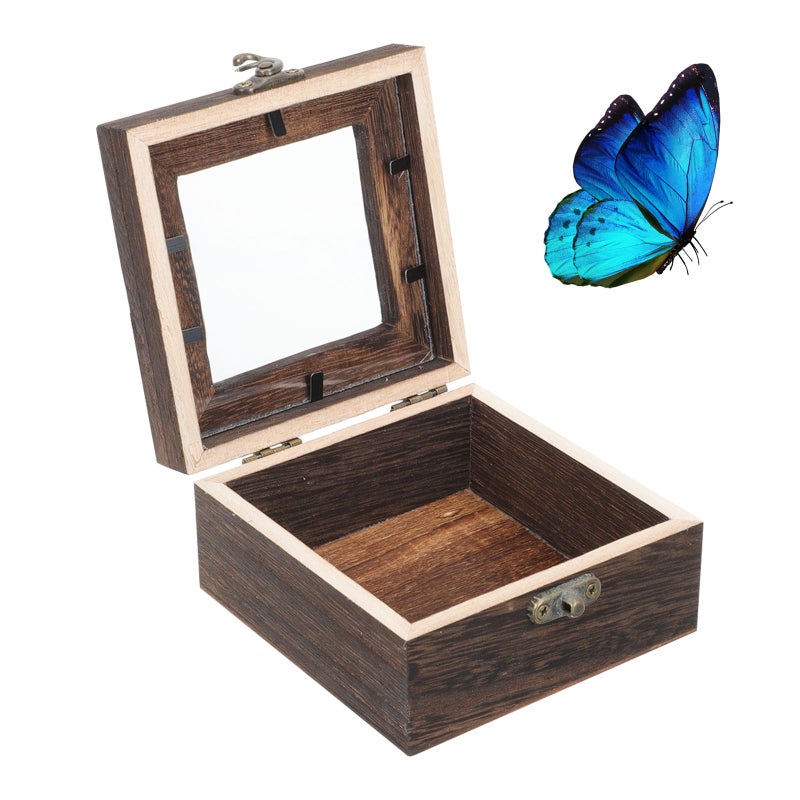Display Case Shadow Box Frame Wood Display Case for Photos Flowers - Image 1