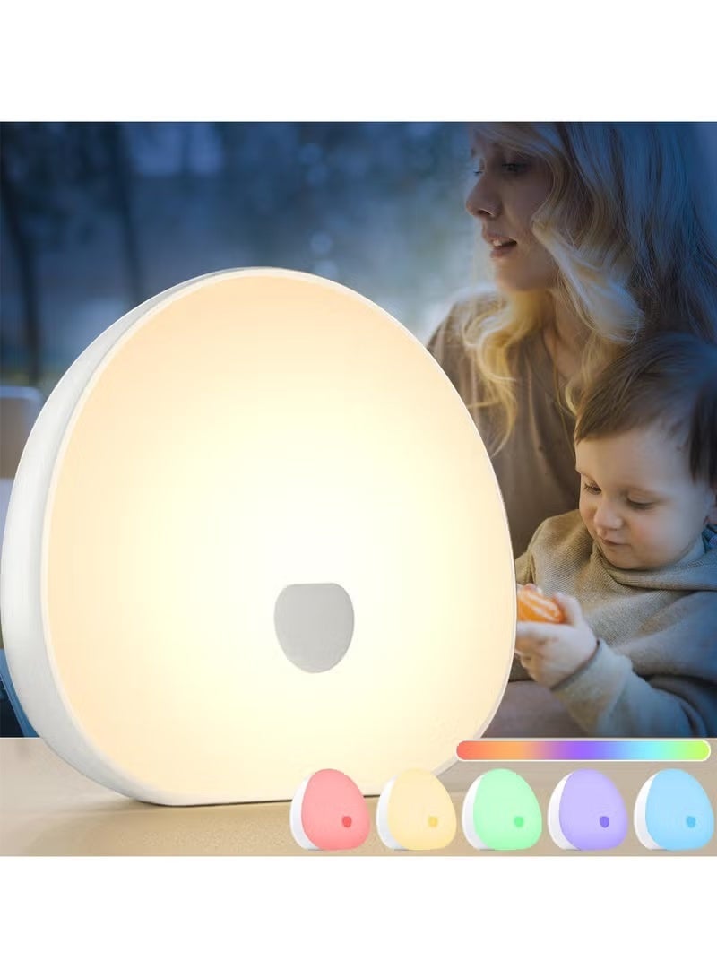 أضواء ليلية مع ضوضاء بيضاء وأصوات مهدئة ومصباح LED يعمل باللمس للرضاعة الطبيعية ومصباح ليلي محمول ومؤقت ذاكرة ونوم الأطفال والكبار - Image 2