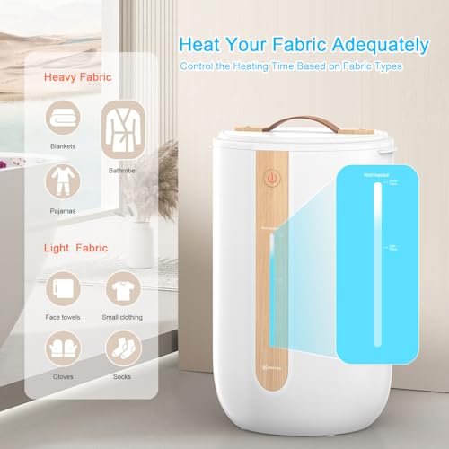 Keenray Towel Warmer for Bathroom, Towel Warmer Bucket with Heating Progress Bar, Fragrance Disc Holder, Leather Handle, Auto Shut-Off Towel Bucket Fits Up to Two 40" x 70" Towels, Blankets White - Image 4