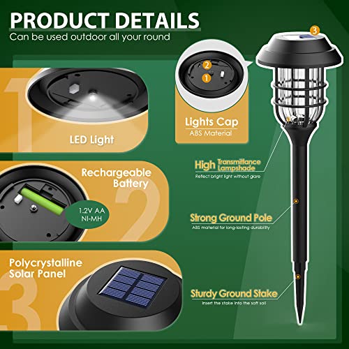SOLPEX Solar Lights for Outside, Solar Outdoor Pathway Garden Lights Waterproof, Solar Powered Landscape Lighting for Yard, Garden, Pathway, Patio, Porch, Walkway, Driveway, 8 Pack(Cold White) - Image 3