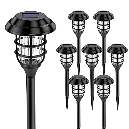 SOLPEX Solar Lights for Outside, Solar Outdoor Pathway Garden Lights Waterproof, Solar Powered Landscape Lighting for Yard, Garden, Pathway, Patio, Porch, Walkway, Driveway, 8 Pack(Cold White) - Image 1