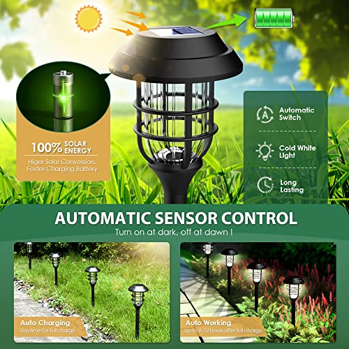 SOLPEX Solar Lights for Outside, Solar Outdoor Pathway Garden Lights Waterproof, Solar Powered Landscape Lighting for Yard, Garden, Pathway, Patio, Porch, Walkway, Driveway, 8 Pack(Cold White) - Image 2