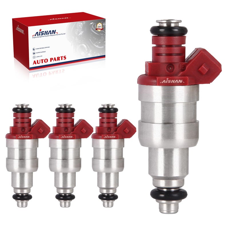 AISHAN 4PCS Fuel Injectors 1 Hole Compatible with Jeep Comanche 1991 1992 Wrangler Cherokee 1991 1992 1993 1994 1995 L4 25L Replace 53013690AA 53007232AB FJ714 - Image 2