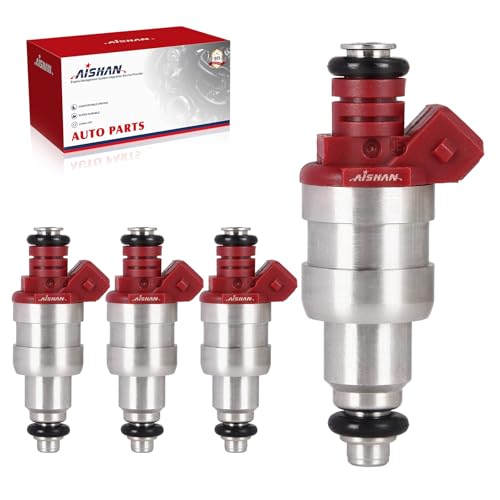 AISHAN 4PCS Fuel Injectors 1 Hole Compatible with Jeep Comanche 1991 1992 Wrangler Cherokee 1991 1992 1993 1994 1995 L4 25L Replace 53013690AA 53007232AB FJ714 - Image 1