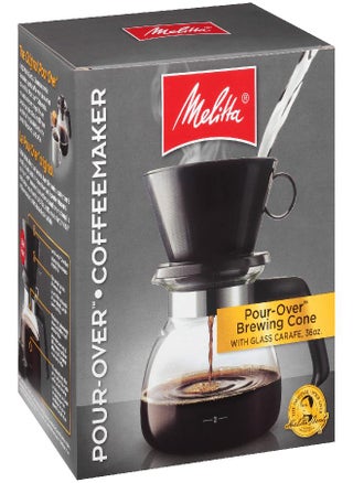 Melitta Pour-Over Coffee Brewer W/ Glass Carafe, Holds 6 - 6 Oz Cups, Black - pzsku/ZE58DC8BC1240F48F23A1Z/45/_/1694167904/92d44abf-1790-4a3d-9628-e8910eab942d