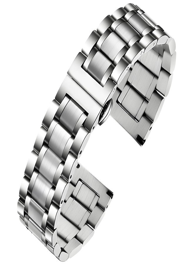 TStrap Metal Watch Band 12mm - Silver Quick Release Watch Bands for Men Women - Stainless Steel Smart Watch Strap Bracelet Replacement Polished - 12mm ... 20mm 22mm 24mm - Image 1