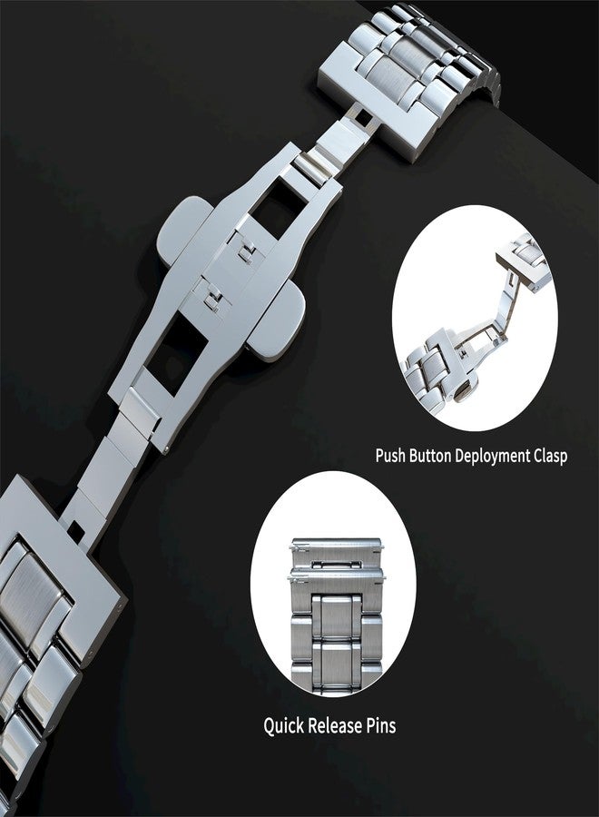 TStrap Metal Watch Band 12mm - Silver Quick Release Watch Bands for Men Women - Stainless Steel Smart Watch Strap Bracelet Replacement Polished - 12mm ... 20mm 22mm 24mm - Image 4