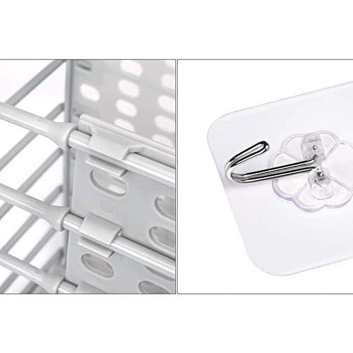 EASY SHOPE Wall Mounted Bathroom Hanging Mesh Laundry Basket Toiletry Organization Washing Bin Home Portable Magic Sticker Plastic Laundry Hamper Bag for Bathroom Bedroom Dirty Clothes Multi - Image 5
