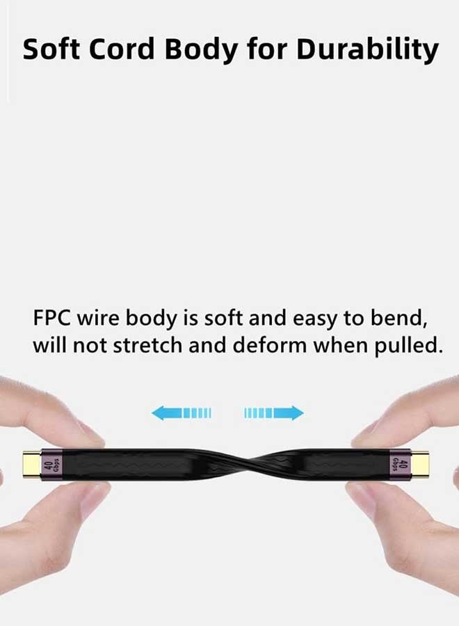 Tersely Short USB 4.0 Cable 5.4 inch/13.8cm Type C Cable PD 100W Fast Charger, 8K@60Hz Video Output, 40 Gbps USB C Cord for iPhone 17/16/15 Pro Max/Pro/Plus, for Samsung S25/S24 Flip Fold 7/6, Google Pixel 10/9/8 - Image 5